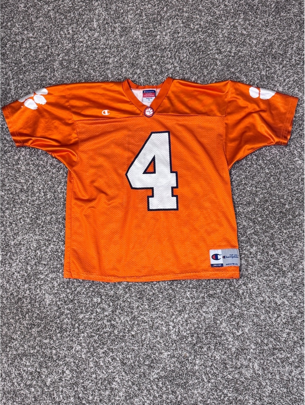 Vintage 1990s Champion Clemson Tigers Football Jersey #4 – Youth XL